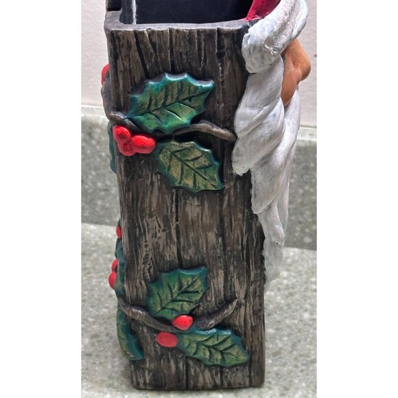 Fireplace Match Stick Holder Santa Claus Ceramic Hanger Sparkles Hat Holly Berry - Picture 5 of 11